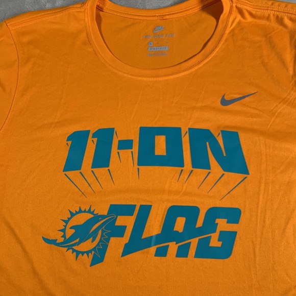 Miami Dolphins Shirt Tee Womens XL Orange NFL Football Nike‎ Dri-FIT 11-On Flag - Picture 2 of 10